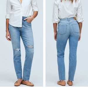Madewell The Perfect Vintage Jean High Rise Distressed Knee Blue Size 32
